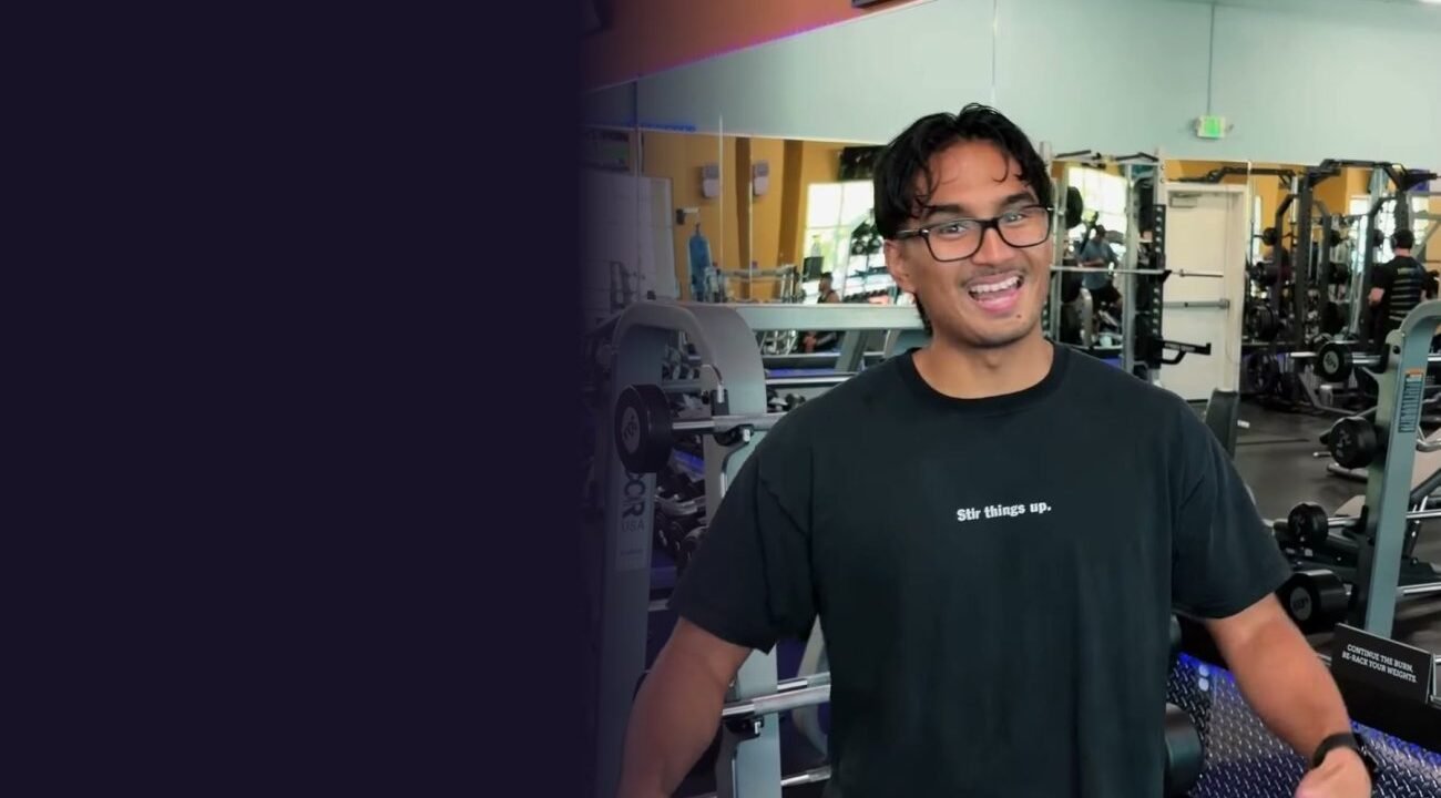 Behind the scenes of an Anytime Fitness reel inside the gym