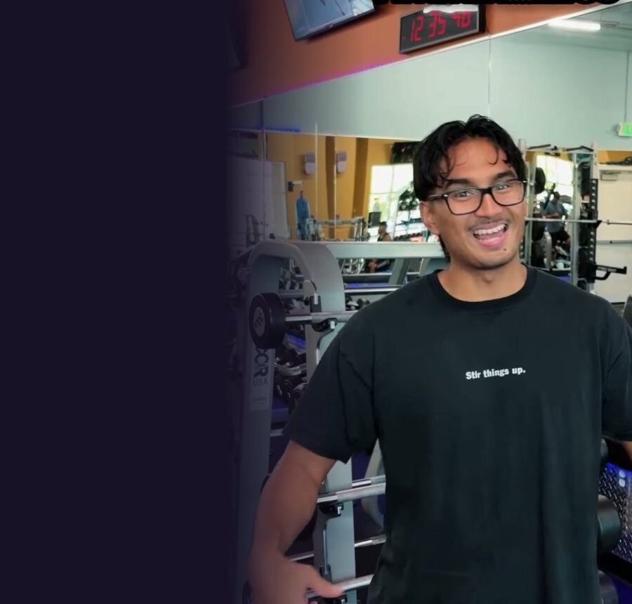 Behind the scenes of an Anytime Fitness reel inside the gym