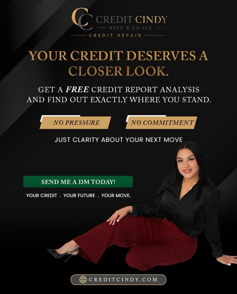 Credit Cindy TikTok post: Not sure what's really affecting your credit? Let's take a closer look. Get a FREE credit