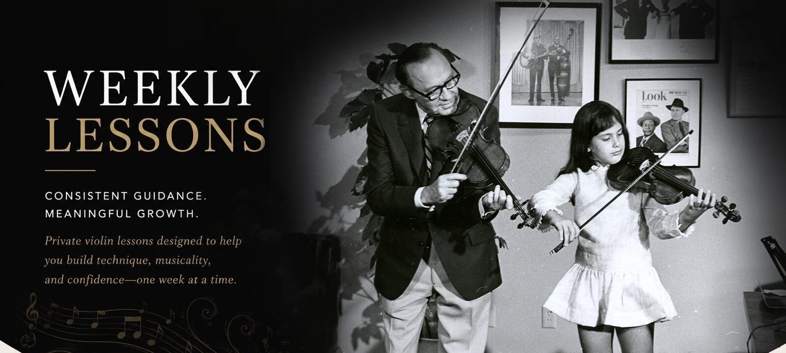 Weekly Lessons page of the Dylana Jenson violin studio website